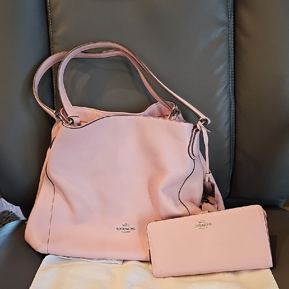 Coach Pink Leather Tote Bag